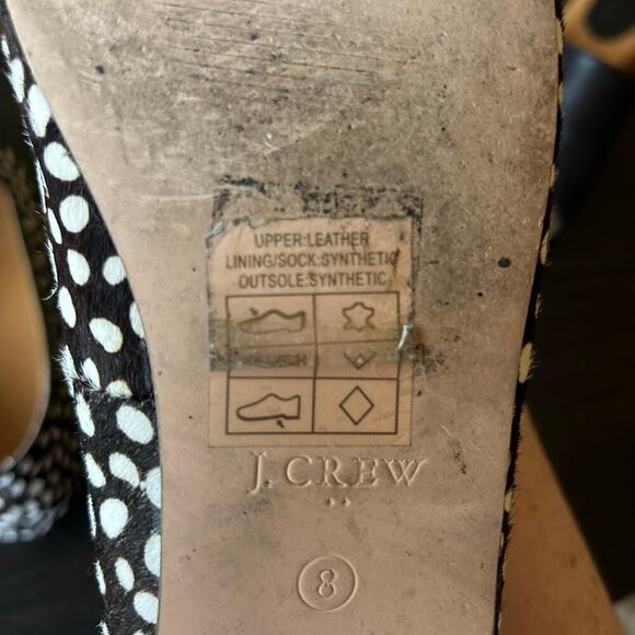 J. CREW Cora Leopard Calf Hair Smoking women’s size 8 Flats - Picture 5 of 8